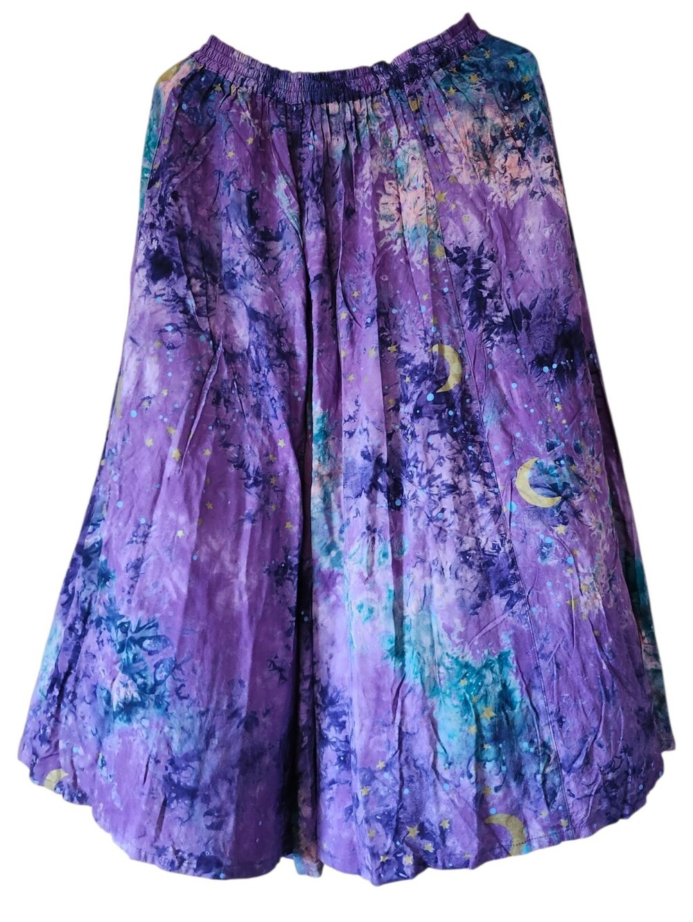 Rising Tide Purple Tie Dye Celestial Maxi Skirt One Size